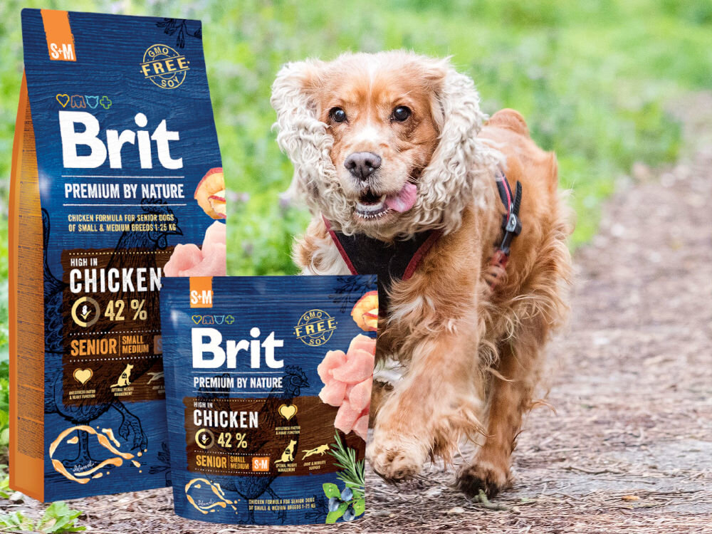 Karma dla psa BRIT Premium by Nature Senior Kurczak 8 kg witaminy zdrowie