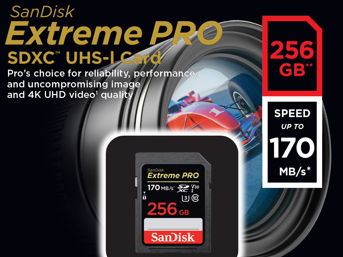 Karta pamieci SANDISK Extreme Pro SDXC 256GB zawartosc opakowania