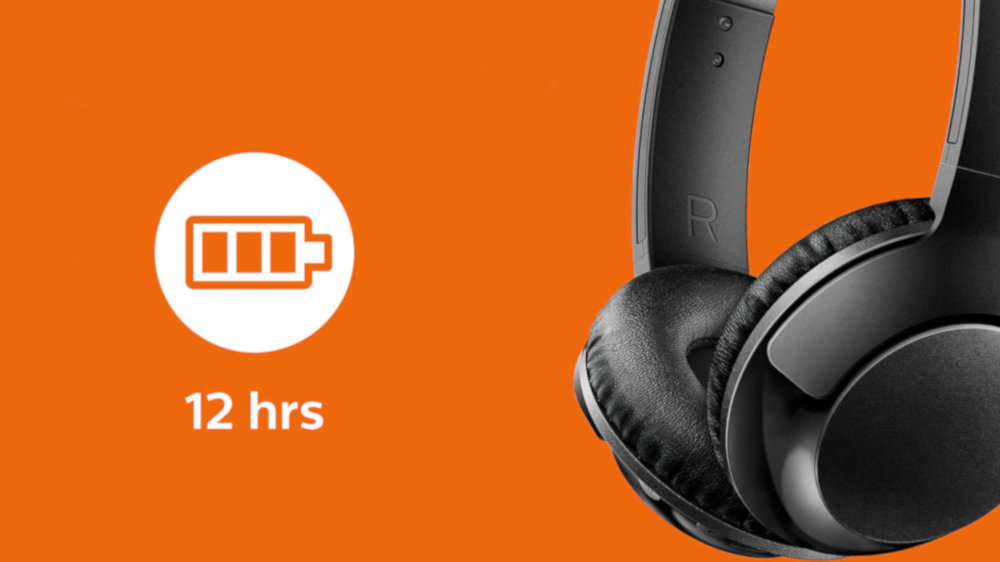 Słuchawki Nauszne PHILIPS SHB3075 Czarny - Bateria