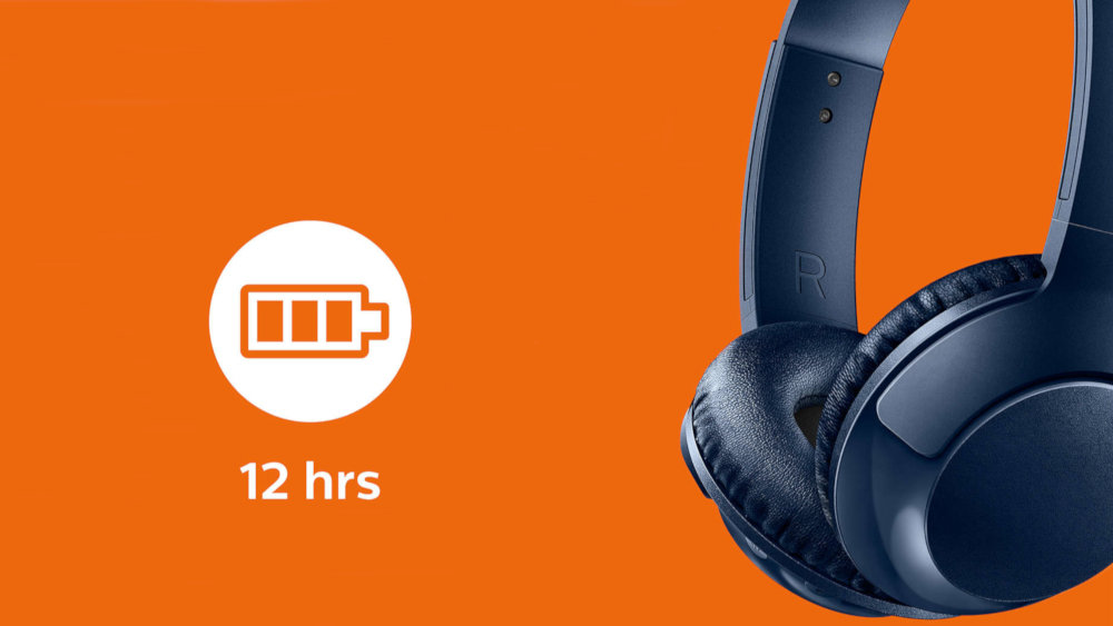 Słuchawki Nauszne PHILIPS SHB3075 Niebieski - Bateria