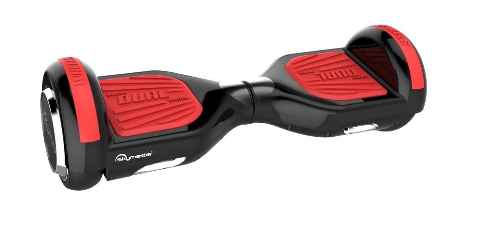 Elektryczna deskorolka hoverboard SKYMASTER Wheels 7 Lark Czarno-czerwony widok ogólny skos