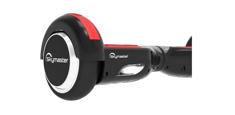 Elektryczna deskorolka hoverboard SKYMASTER Wheels 7 Lark Czarno-czerwony skos zoom prawy