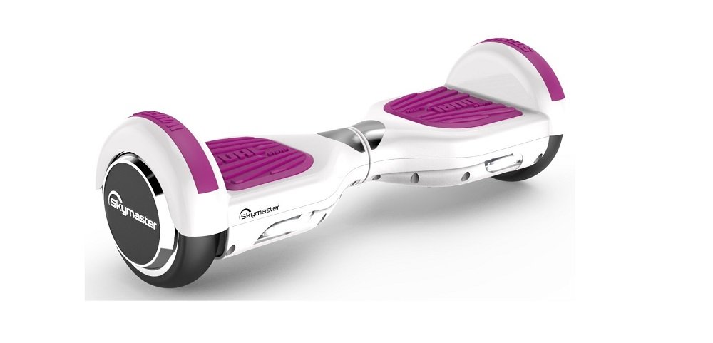 Elektryczna deskorolka hoverboard SKYMASTER Wheels 7 Lark Bialo-fioletowy widok ogólny skos