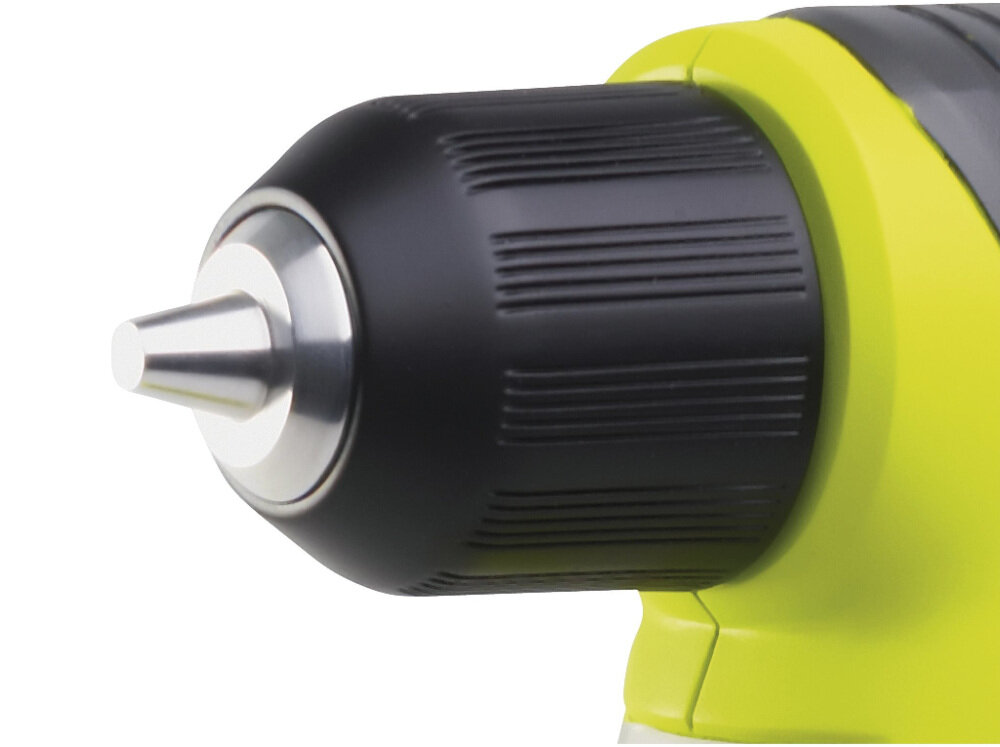 Wiertarko-wkrętarka RYOBI ONE+ RAD1801M metalowy uchwyt bezkluczykowy 10 mm z szybkim mocowaniem maksymalna średnica wiercenia w drewnie do 38 mm w stali i w murze do 10 mm magnetyczny uchwyt końcówki i wiertła