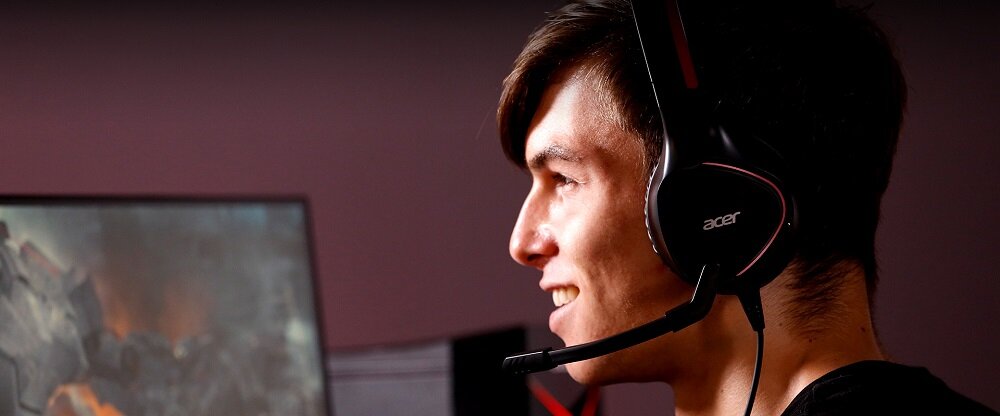 Słuchawki ACER Nitro - 50 milimetrowe przetworniki mikrofon dookólny izolacja szumów i dźwięków