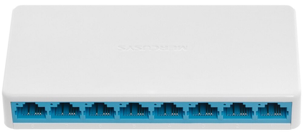 Switch MERCUSYS MS108 - kompakotwy rozmiar przepustowość wygląd ogólny
