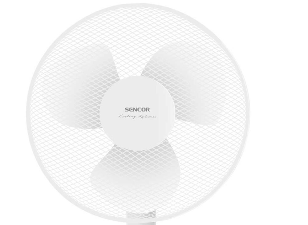 Wentylator SENCOR SFN 4010WH upalne letnie dni idealne rozwiązanie efektywne równomierne rozprowadzenie powietrza trzy prędkości pracy automatyczna pozioma oscylacja komfortowe chłodzenie elegancki design funkcje sterowania estetyka funkcjonalność