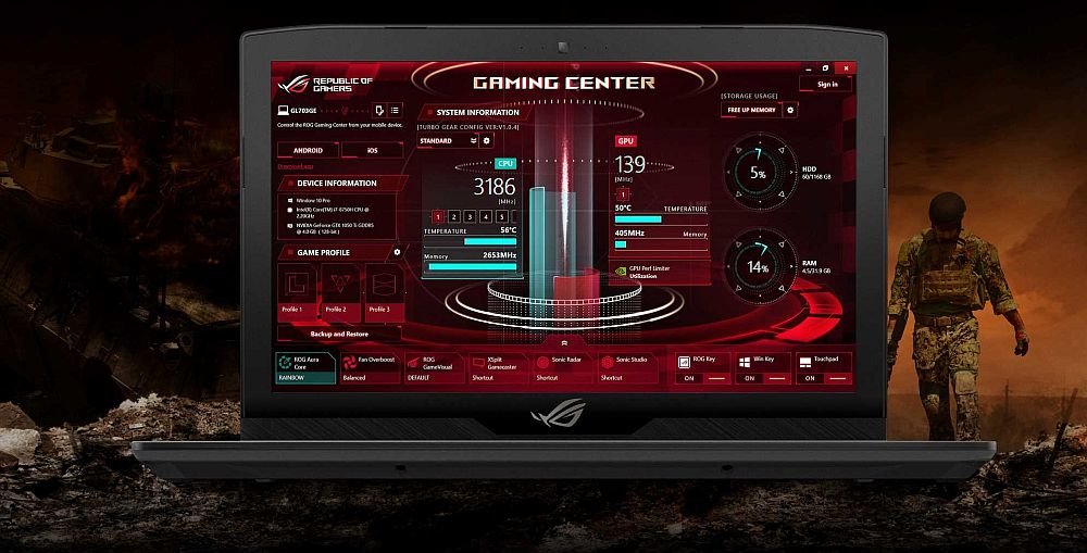 Laptop Gamingowy ASUS ROG Strix GL504GS - Game Center