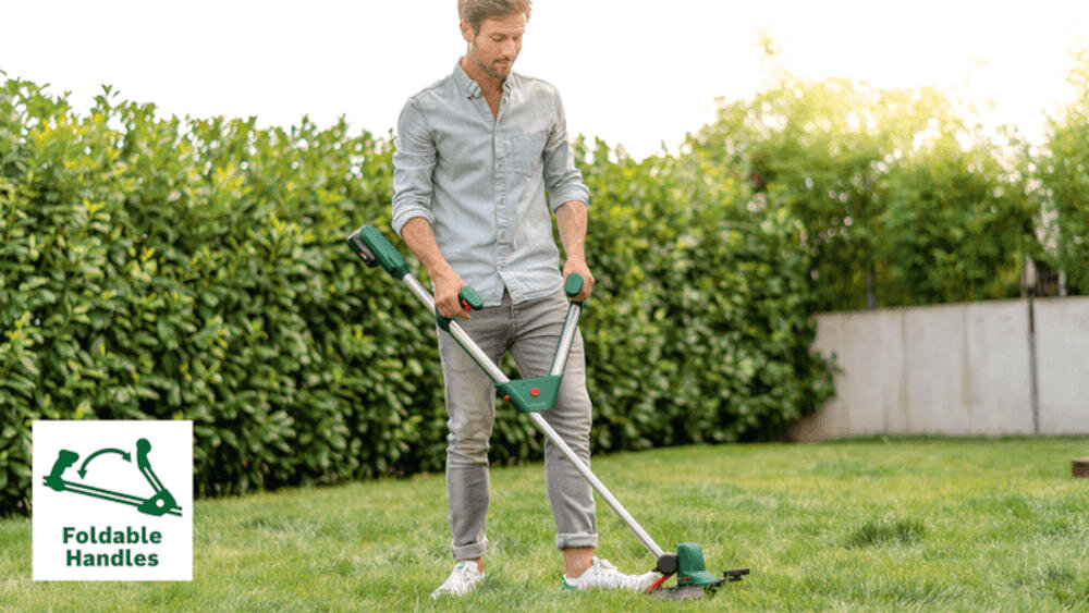 BOSCH uchwyt ergonomia naturalna komfortowa postawa podkaszanie wygodny chwyt obsługa ruch
