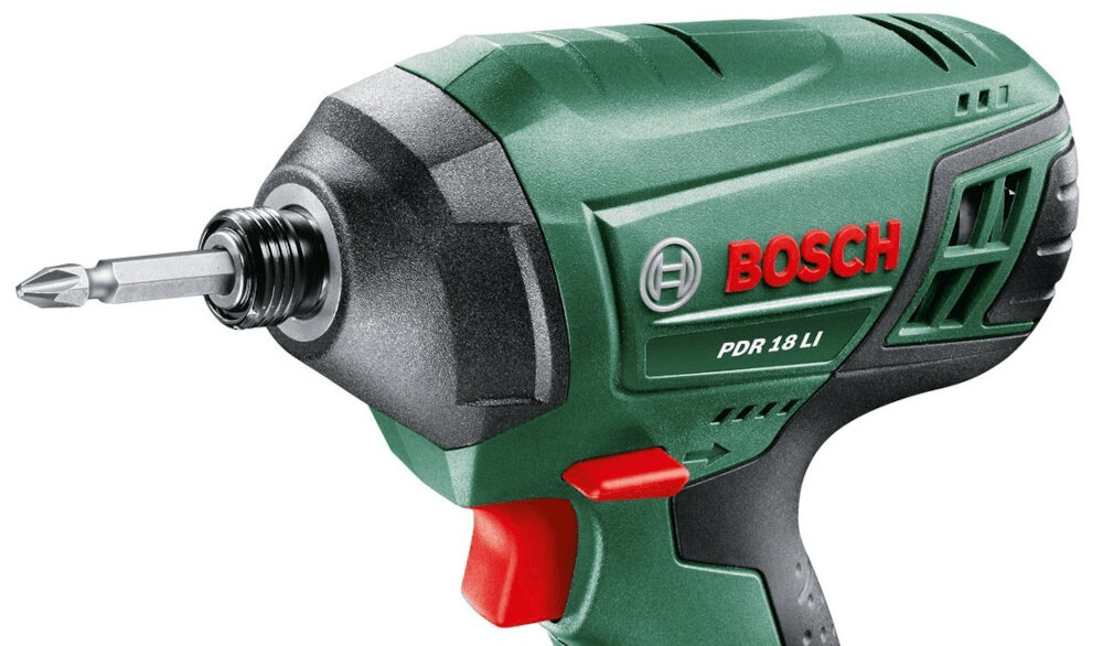 Zakrętarka BOSCH PDR 18 LI akumulator Li-Ion maksymalna prędkość obrotowa 2600 obr/min moment obrotowy 130 Nm wysoka liczba udarów 0-3 200 na minutę