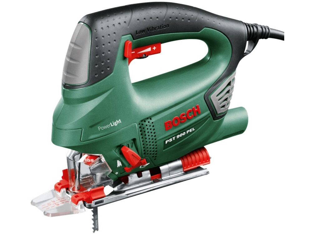 Wyrzynarka BOSCH PST 900 PEL silnik o mocy 620 W maksymalna prędkość skokowa 3100 skok/min 4-stopniowa oscylacja orbitalna