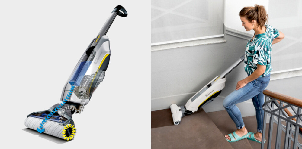 Mop elektryczny KARCHER FC 5 Premium Home Line 1.055-660.0 (Bezprzewodowy) Dwa osobne zbiorniki pojemnosc