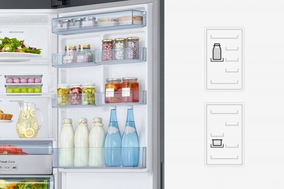 Samsung Pojemniki w drzwiach. Łatwa, samodzielna regulacja