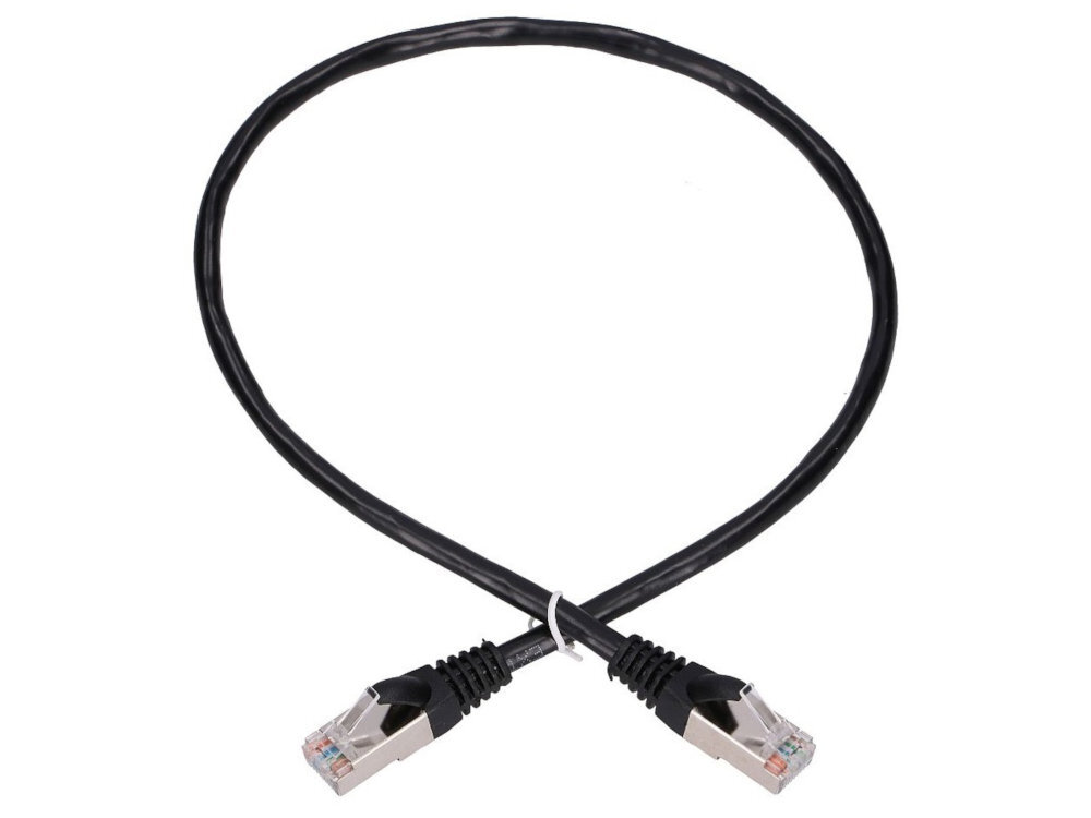 EXTRALINK Kabel RJ-45/RJ-45 Patchcord ekranowany kategorii 6A SFTP Extralink  sieciach Ethernet router, switch, komputer czy telefon VoIP połączeń między patch panelami teleinformatycznych Wysoka elastyczność odporna konstrukcja - zwinięty kabel na białym tle