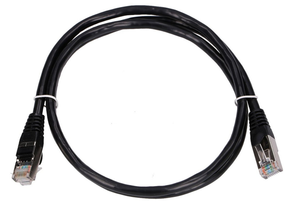 EXTRALINK Kabel RJ-45/RJ-45 Patchcord ekranowany kategorii 6A SFTP Extralink  sieciach Ethernet router, switch, komputer czy telefon VoIP połączeń między patch panelami teleinformatycznych Wysoka elastyczność odporna konstrukcja - zwinięty kabel na białym tle