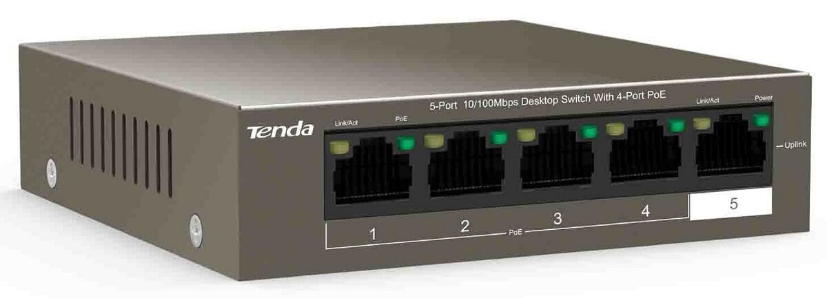 Switch TENDA Transmisja Zasilanie PoE Wymiary tryb rozszerzony tryb standardowy
