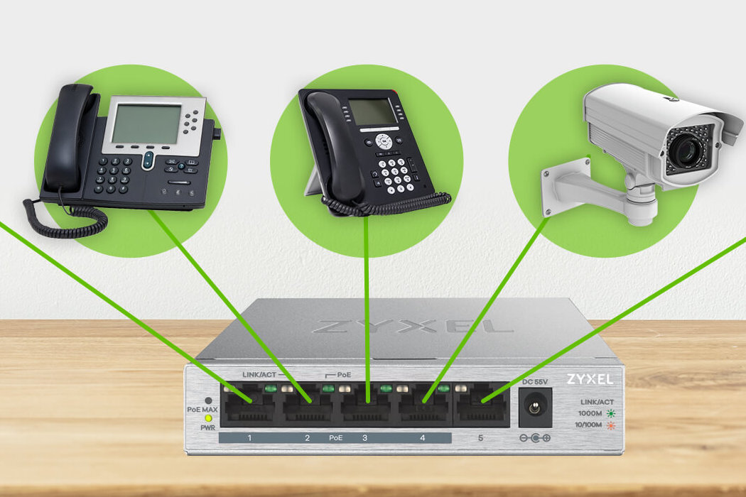 Switch ZYXEL GS1005HP-EU0101F Gigabit Ethernet PoE moc