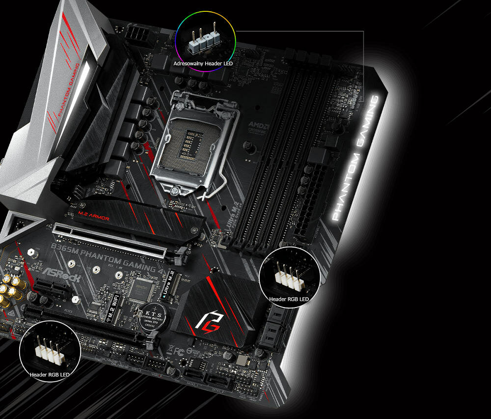 Płyta główna ASROCK B365M Phantom Gaming 4 - niezawodna lacznosc  