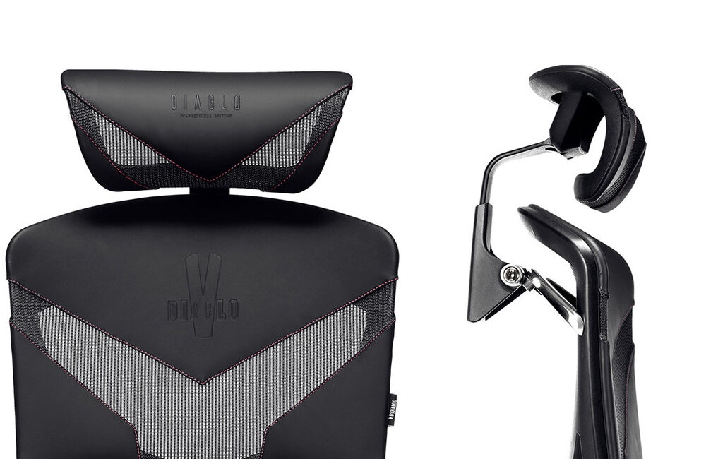 Fotel DIABLO CHAIRS V-Dynamic Antracytowy wykończenie przewiewny materiał wstawki