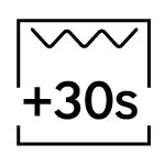 Ikona przedstawia symbol grilla z falą i napisem \'+30s\'.