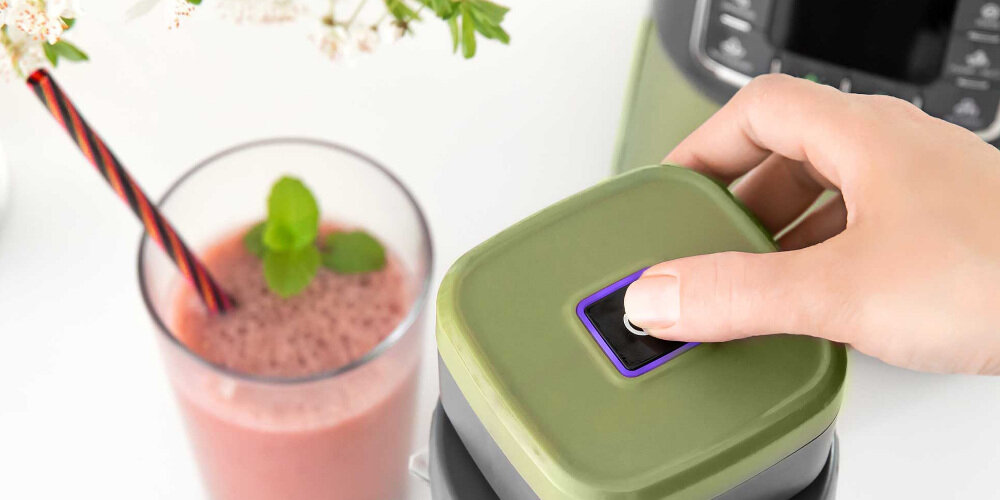 Blender kielichowy SENCOR SBU 7870GG (Sportowy/Próżniowy) + 2 bidony w komplecie właściwości próżni przystawka powietrze