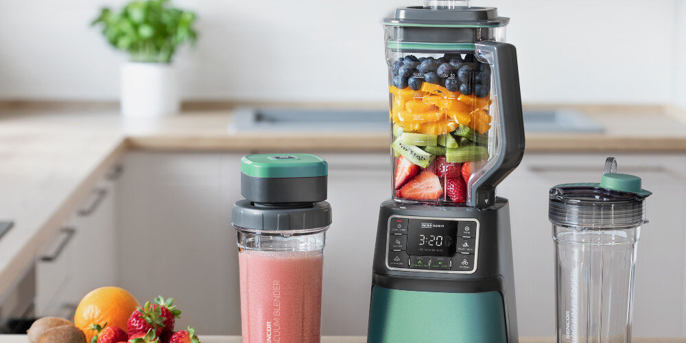 Blender kielichowy SENCOR SBU 7871GR (Sportowy/Próżniowy) + 2 bidony w komplecie wykonanie TRITAN