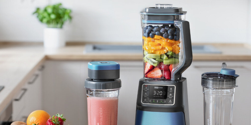 Blender kielichowy SENCOR SBU 7872BL (Sportowy/Próżniowy) + 2 bidony w komplecie wykonanie TRITAN