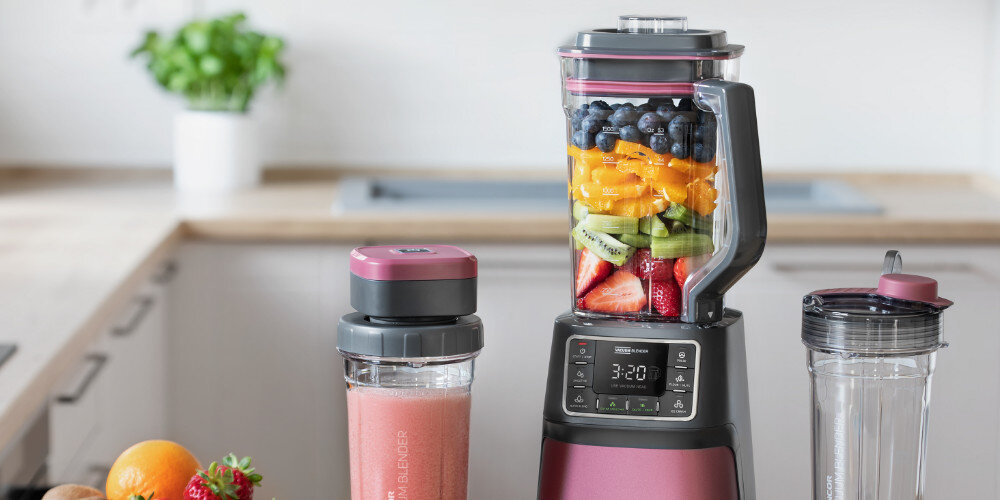 Blender kielichowy SENCOR SBU 7874RD (Sportowy/Próżniowy) + 2 bidony w komplecie wykonanie TRITAN