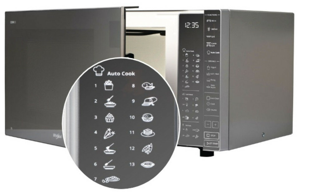Kuchenka mikrofalowa WHIRLPOOL MWF 201 M możliwości AutoCook