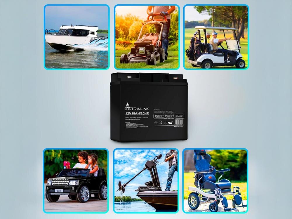Akumulator EXTRALINK EX.6334 18Ah 12V, podtrzymanie, 18Ah, AGM, energia, na białym tle akumulator i zdjęcia z róznego rodzaju środowisk zastosowania akumulatora