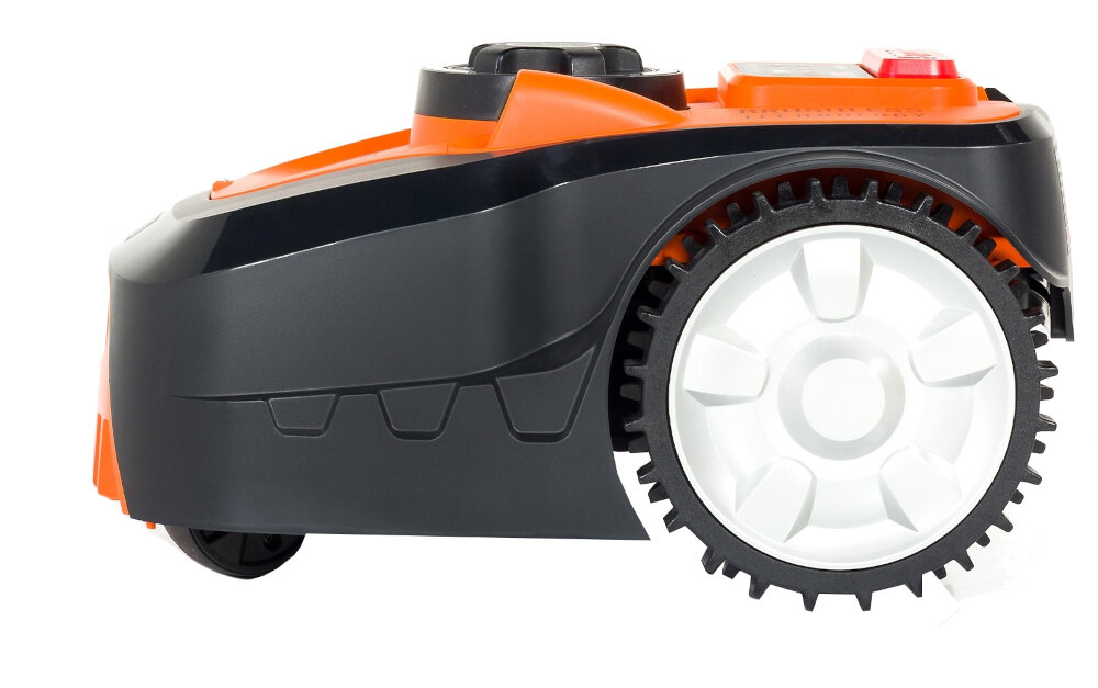 Robot koszący NAC RLM1500-DY sterowanie Bluetooth bezpieczeństwo czujniki napotkania przeszkody czujnik deszczu czujnik podniesienia ultrasoniczny czujnik wykrycia przeszkody zabezpieczenie hasłem