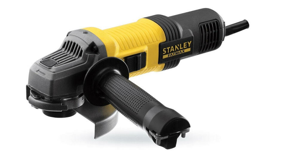 STANLEY-FMEG220K szlifierka kątowa moc małe gabaryty silnik korpus rękojeść długi przewód zasilający jakość wykonania klucz dwutrzpieniowy profesjonalne cięcie różne materiały zasilanie sieciowe