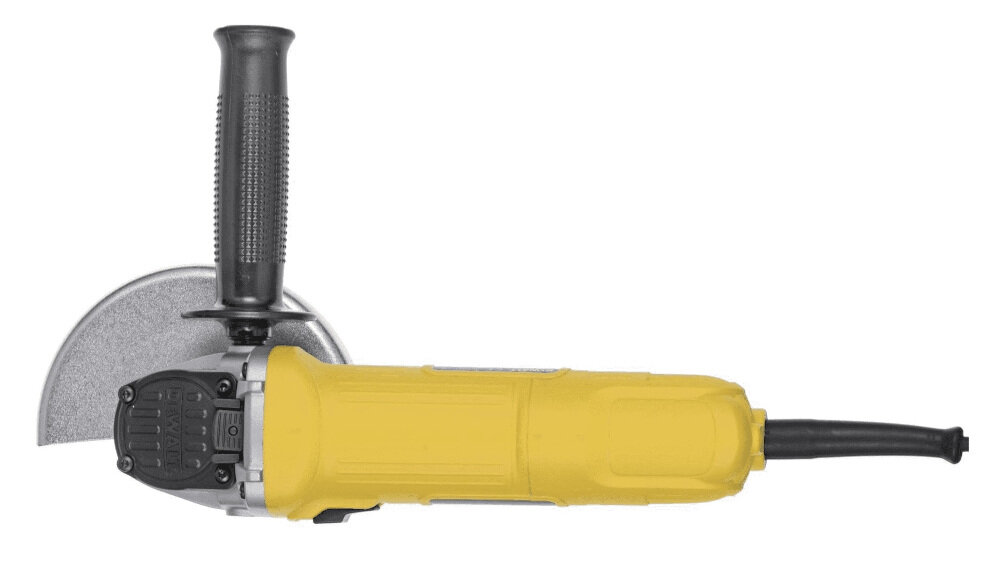 Szlifierka kątowa STANLEY FMEG220KA włącznik z blokadą zabezpieczenie przycisku