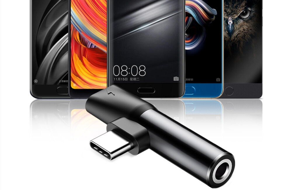 ADAPTER USB-C NA USB-C + MINI JACK 3.5MM BASEUS CATL41-01 ładowanie