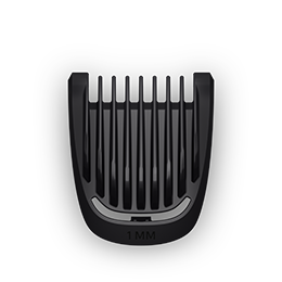 Czarna nasadka grzebieniowa z oznaczeniem \'1 MM\' na dole, przeznaczona do trymera.