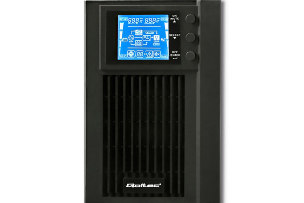 UPS QOLTEC On-line Pure Sine Wave 1000VA 800W bezpieczeństwo pewność siła moc automatyczność