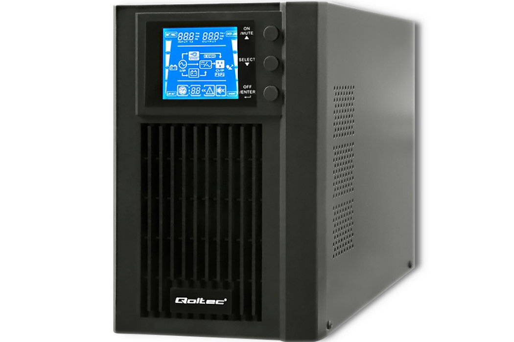 UPS QOLTEC On-line Pure Sine Wave 1000VA 800W bezpieczeństwo pewność siła moc automatyczność