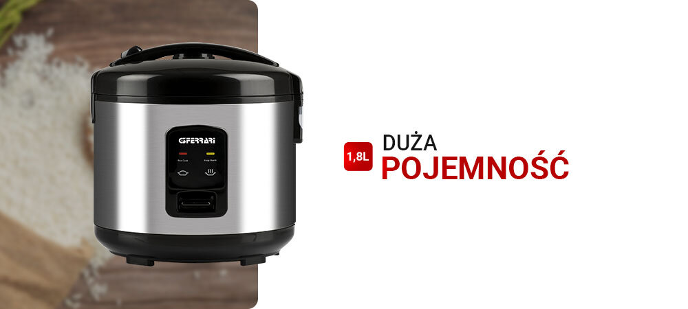 Ryżowar G3FERRARI G10099 duża pojemnośc, na ok. 10 porcji, oszczędność czasu