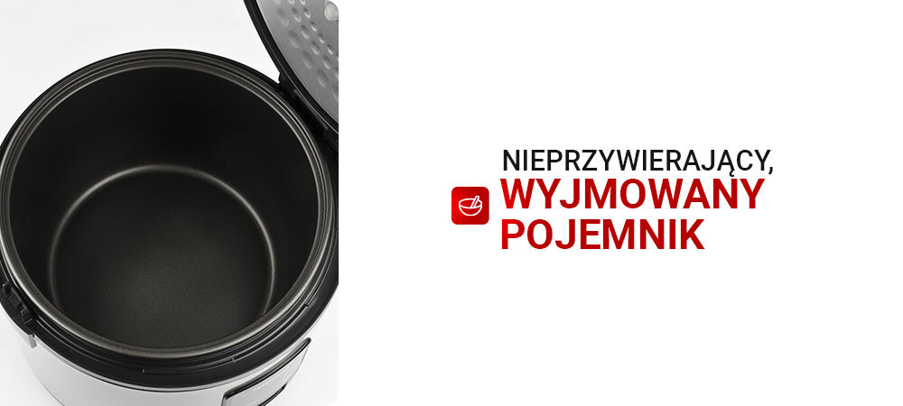 Ryżowar G3FERRARI G10099 wyjmowany pojemnik z nieprzywierającą powłoką, bez przypaleń