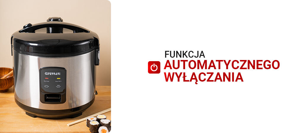 Ryżowar G3FERRARI G10099 funkcja automatycznego wyłączania, bez pilnowania czasu, szybkie gotowanie