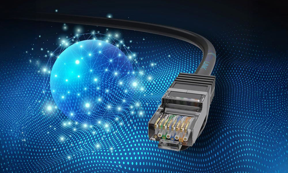 EXTRALINK Kabel RJ-45/RJ-45 - kabel na niebieskim tle