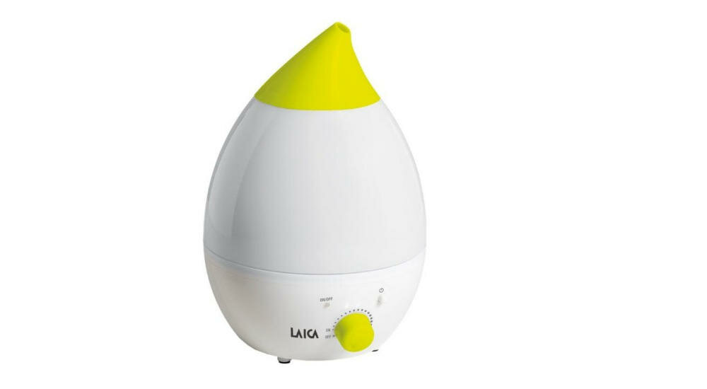 LAICA-HI3012 nawilżacz dziecko niemowlę zdrowe optymalne wilgotne środowisko zapobieganie suche powietrze para wodna technologia ultradźwiękowa cicha praca delikatne odparowanie regulacja przepływu lampki nocne kolory