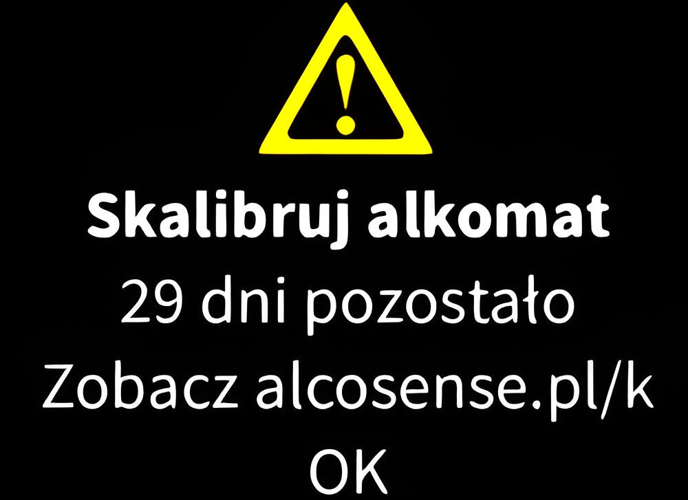 Alkomat ALCOSENSE Pro kalibracja dokładność pomiarów fabrycznie dostosowany przekalibrowanie serwis