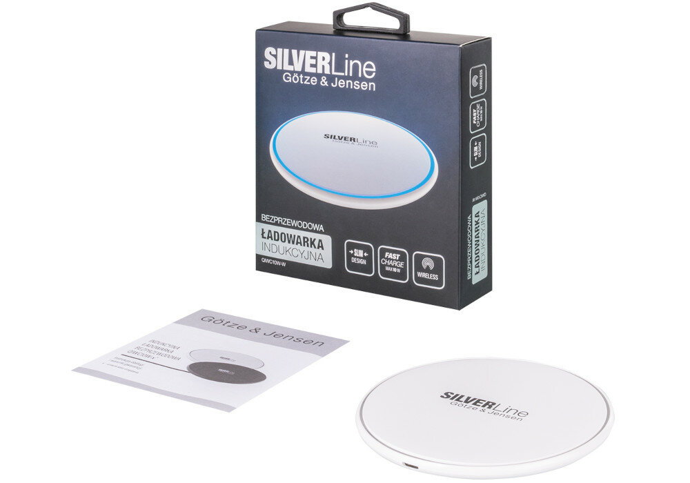 Ładowarka indukcyjna GÖTZE & JENSEN QIWC10W-K Silver Line Bialy widok 3 micro USB