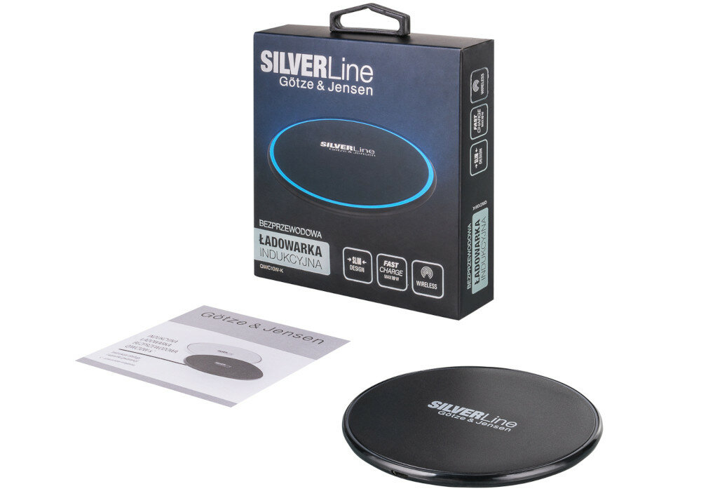 Ładowarka indukcyjna GÖTZE & JENSEN QIWC10W-K Silver Line czarny zestaw