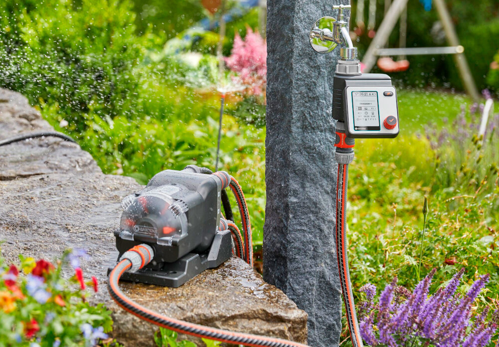 Sterownik nawadniania GARDENA Master 01892-29 lacznik czujnika integracja z czujnikami wilgotnosci GARDENA z automatycznym dzielnikiem wody GARDENA