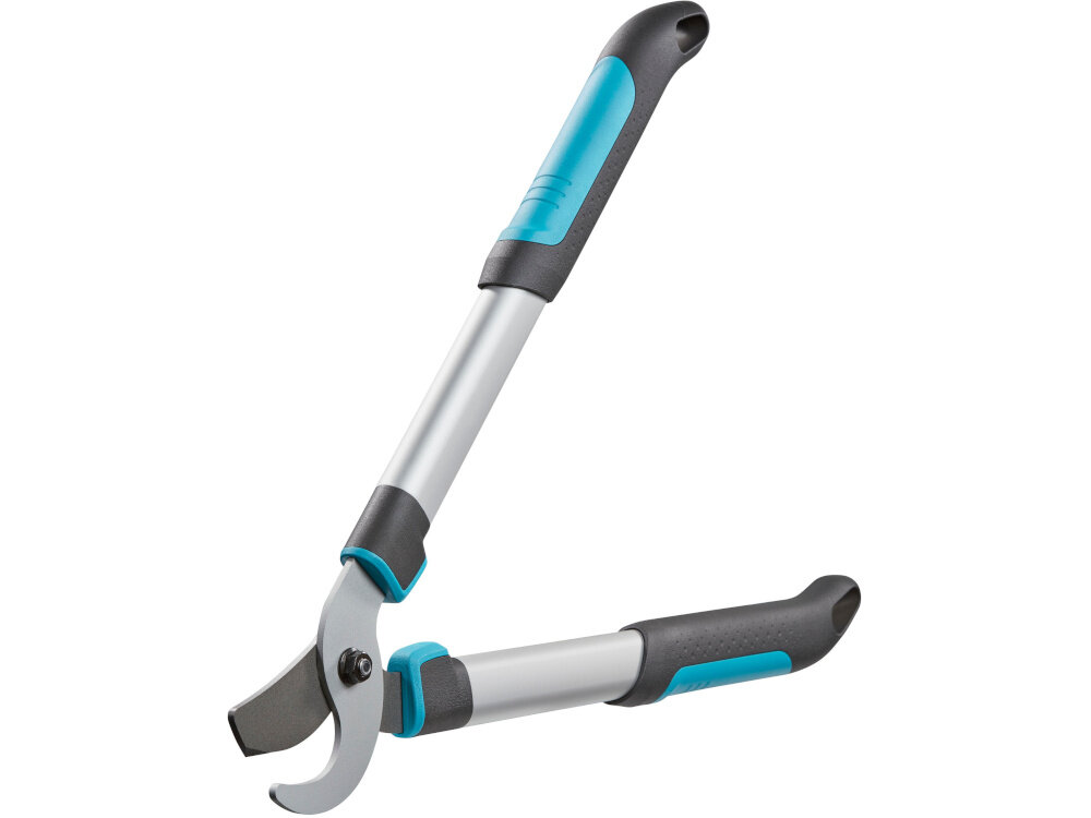 Sekator ręczny GARDENA EasyCut 500 B sekator na białym tle aluminiowe rękojeści stabilny chwyt miękkie elementy komfort antypoślizgowe wykończenie zwiększa bezpieczeństwo manewrowania waga 0,895 kg