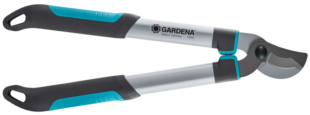 Sekator ręczny GARDENA EasyCut 500 B sekator na białym tle widok w poziomie konstrukcja o długości całkowitej 50 cm aluminiowe ramiona lekkość trwałość odpowiednie wyważenie stabilność działania