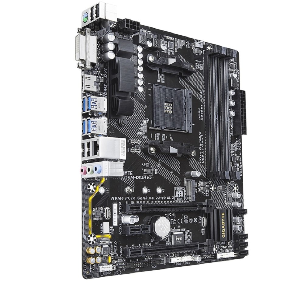 Płyta główna GIGABYTE GA AB350M DS3H płynność Realtek GbE LAN stabilne połączenie zdwięk kodek Realtek ALC887