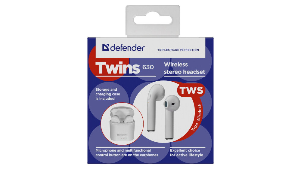 Słuchawki douszne DEFENDER TWINS 630 - bateria